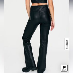 Black Leather Flare Pants